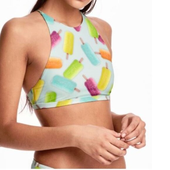 H&M Popsicle ice pop cream treat bikini bathing suit top Sz 12 Large - Picture 1 of 5